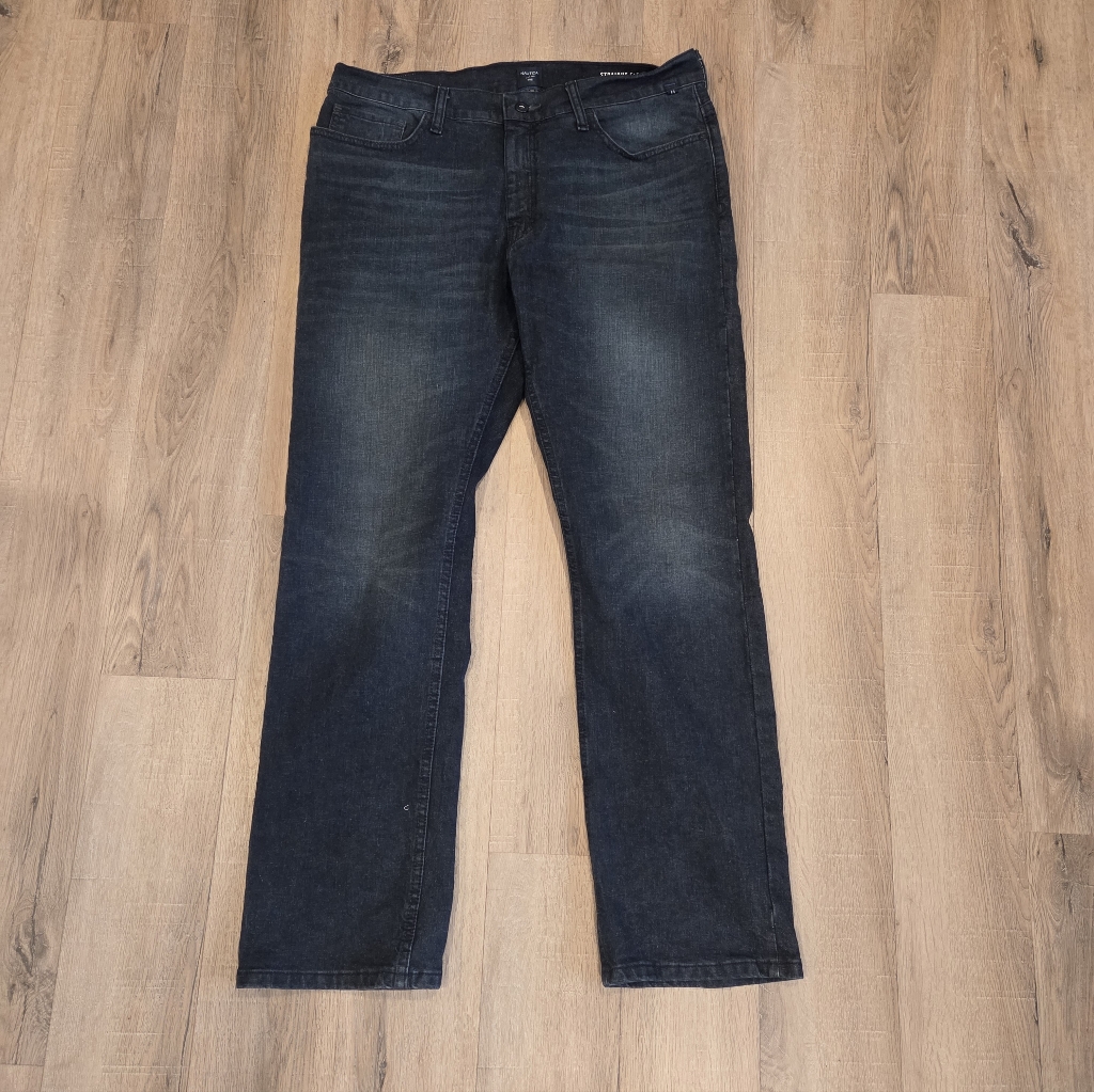 Nautica Mens Jeans Vtg Straight Fit Stretch 3432 Dark Wash Dressy 1% Spandex